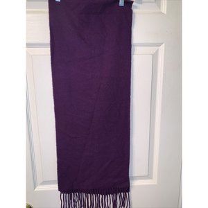 Enzo Montavani 100% cashmere Purple scarf with fringe